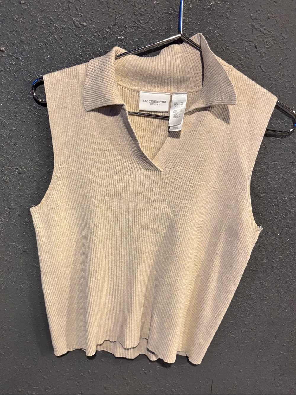 Liz Claiborne Sleeveless Ribbed Sweater Vest